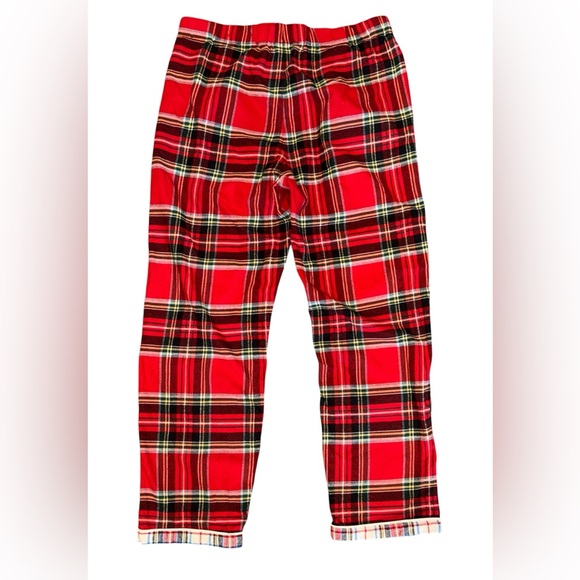 Lands' End Flannel Pajama Set Pants Top Cotton Soft Red Plaid PJs Ladies XL - Picture 7 of 10
